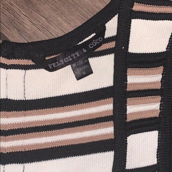 𝅺FELICITY & Coco Bodycon Bandage Striped Dress - Picture 10 of 11